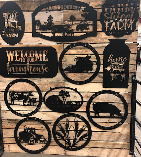 Custom plasma-cut metal sign fabricated by Hercworx